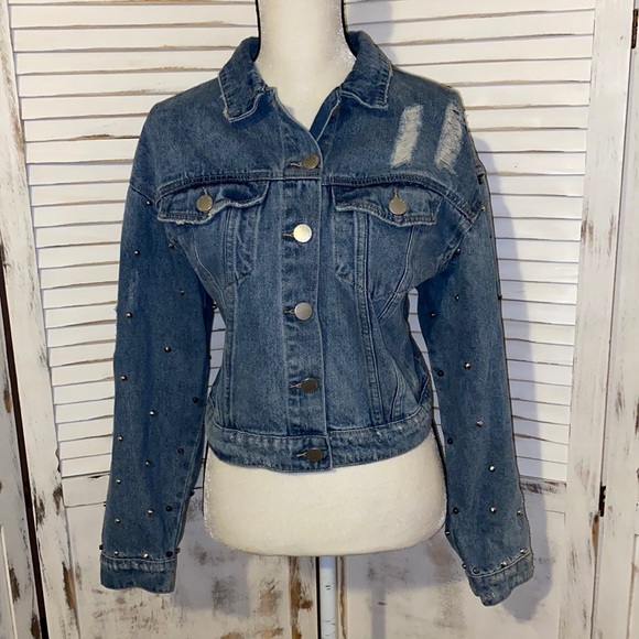 City Chic Jackets & Blazers - City Chic Embellished Denim Jacket